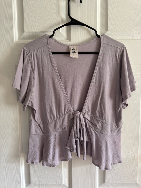 We The Free Tops - We The Free Tie-Front Peplum Short Sleeve Top